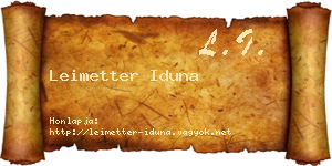 Leimetter Iduna névjegykártya